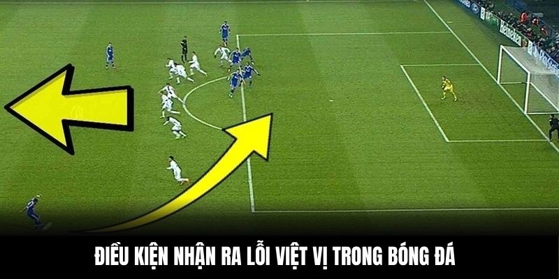 Điều kiện nhận ra lỗi việt vị trong bóng đá